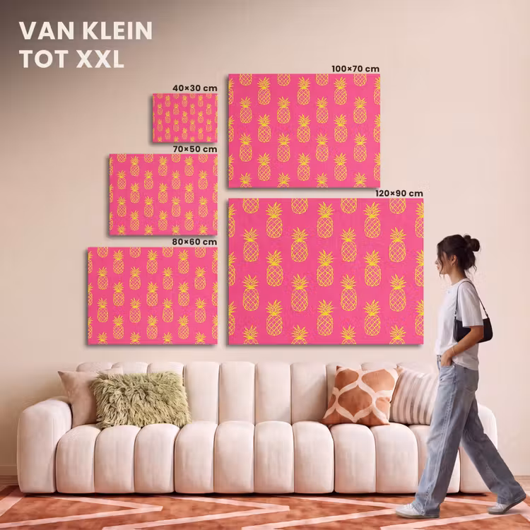 Akoestisch schilderij - Ananas - Trendy - Roze — 7