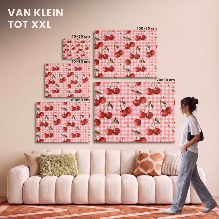 Akoestisch schilderij - Kersen - Blokken - Rood — 7