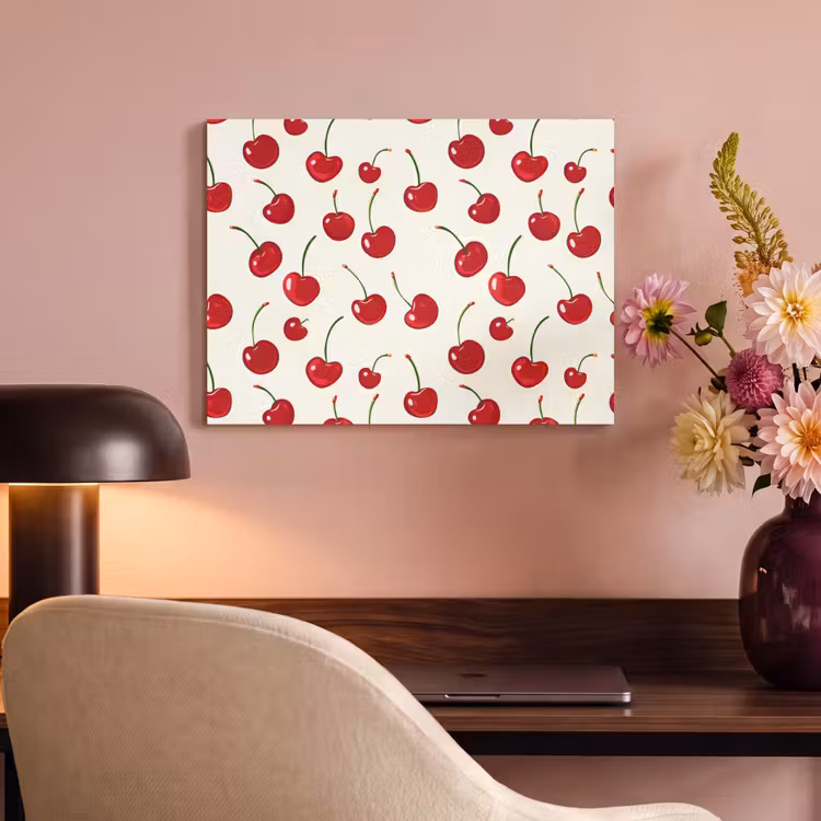 Akoestisch schilderij - Kersen - Minimalistisch - Rood — 6