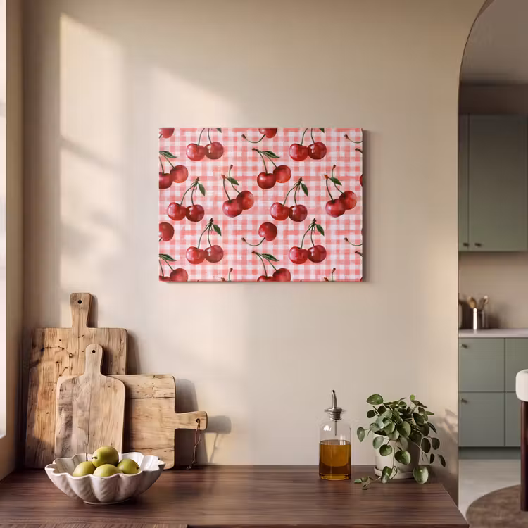 Akoestisch schilderij - Kersen - Blokken - Rood — 4