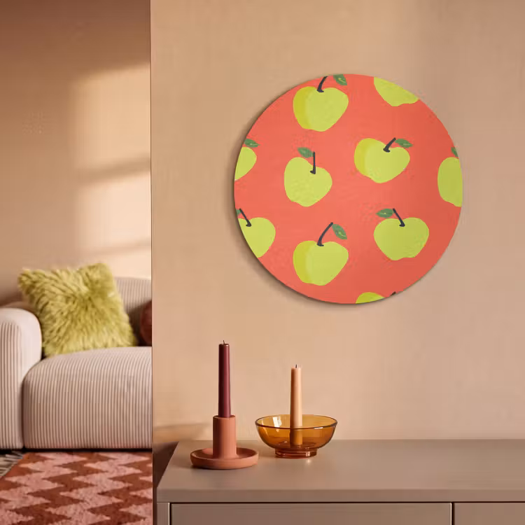 Akoestisch schilderij rond - Appels - Modern - Groen — 2