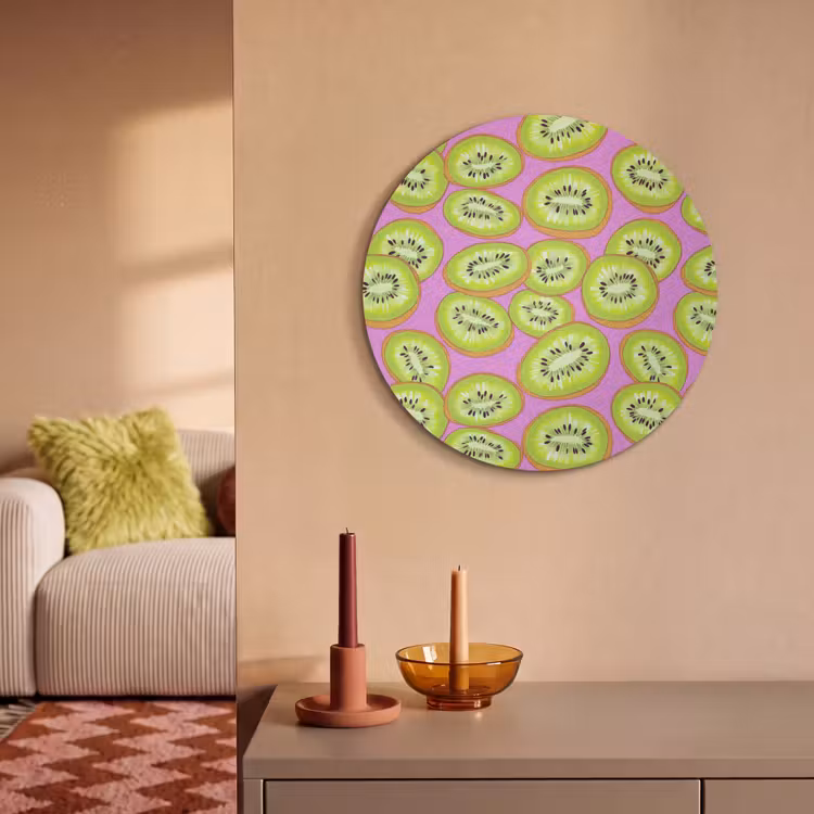 Akoestisch schilderij rond - Kiwi - Speels - Groen — 2