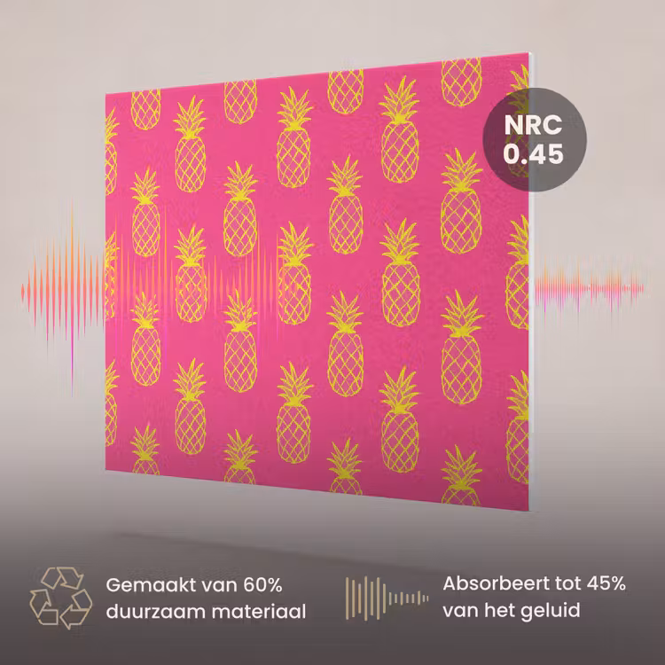 Akoestisch schilderij - Ananas - Trendy - Roze — 3