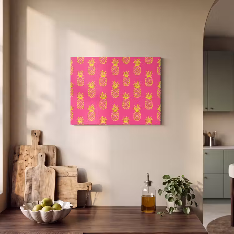 Akoestisch schilderij - Ananas - Trendy - Roze — 4