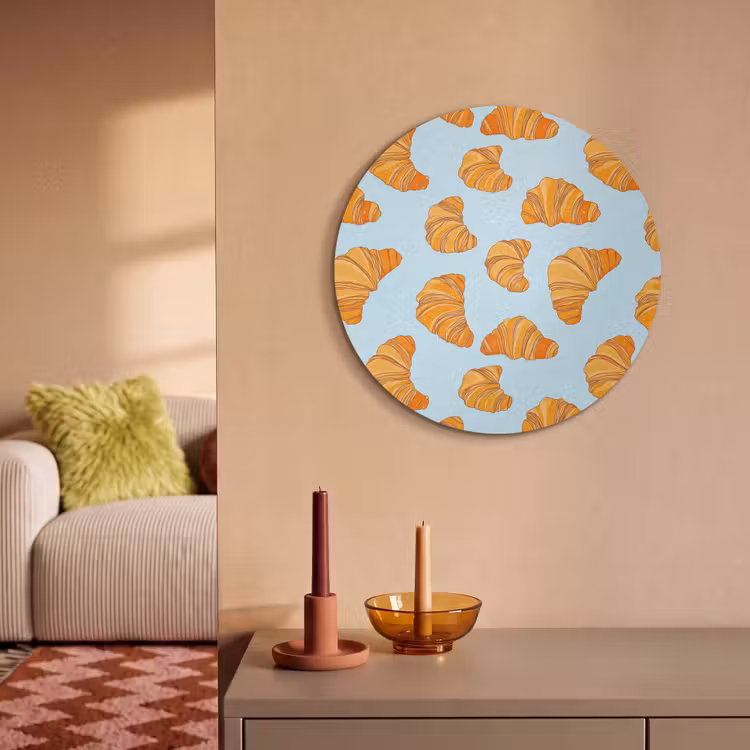 Akoestisch schilderij rond - Croissant - Speels - Blauw — 2