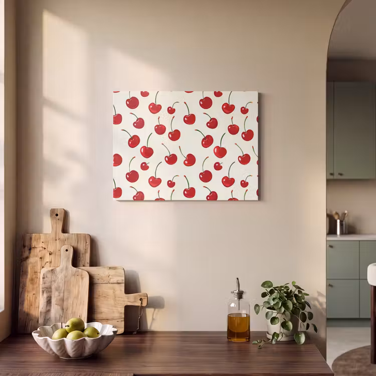 Akoestisch schilderij - Kersen - Minimalistisch - Rood — 4