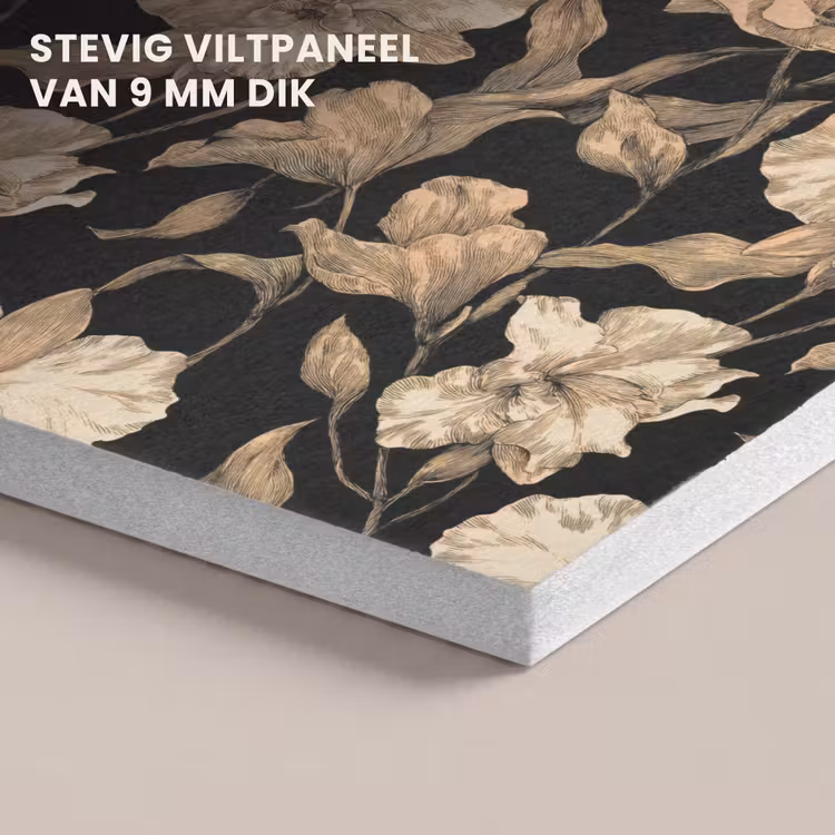 Akoestisch schilderij - Orchideeën - Lijntekening - Patroon - Beige - Zwart — 5