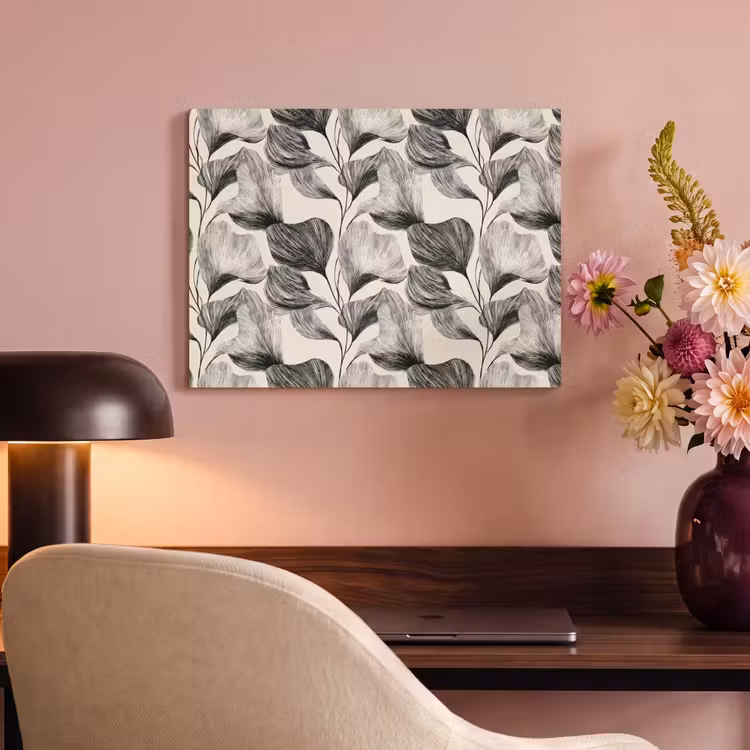 Akoestisch schilderij - Botanisch - Bladeren - Zwart — 6