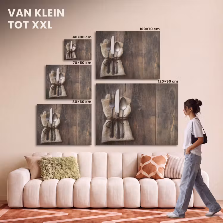 Akoestisch schilderij - Bestek - Strikje - Zilver — 7