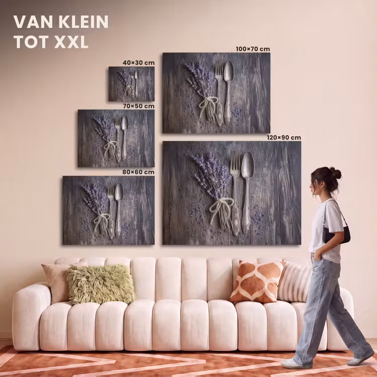 Akoestisch schilderij - Lavendel - Lepel - Vork — 7