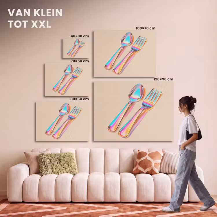 Akoestisch schilderij - Regenboog - Lepel - Vork — 7