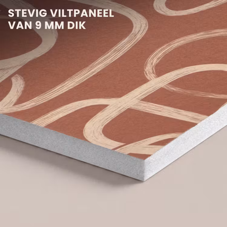 Akoestisch schilderij - Lijnen - Abstract - Organisch - Terracotta - Crème — 5