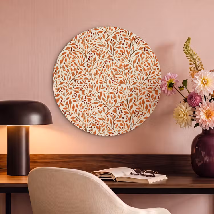 Akoestisch schilderij rond - Bladeren - Botanisch - Terracotta — 6