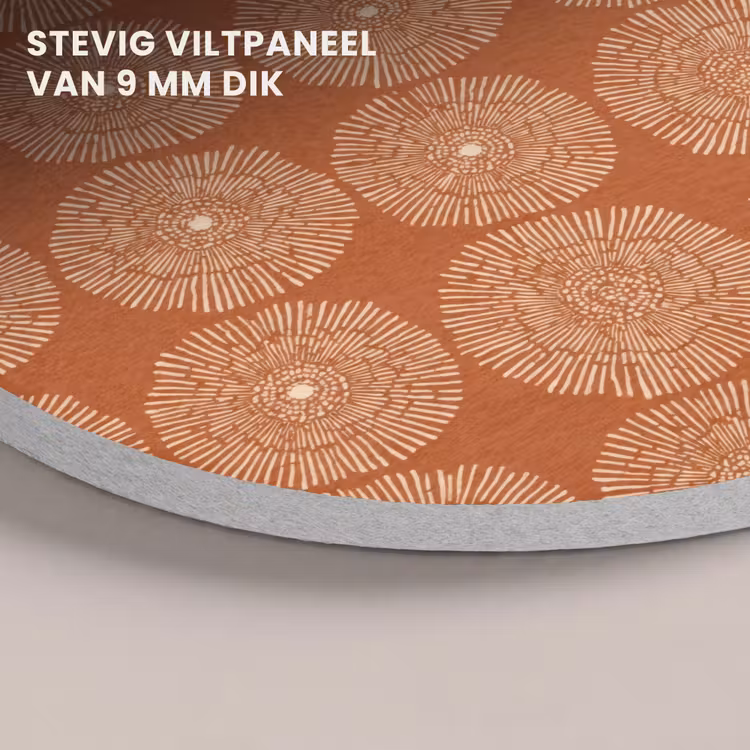 Akoestisch schilderij rond - Cirkels - Grafisch - Patroon - Terracotta — 5