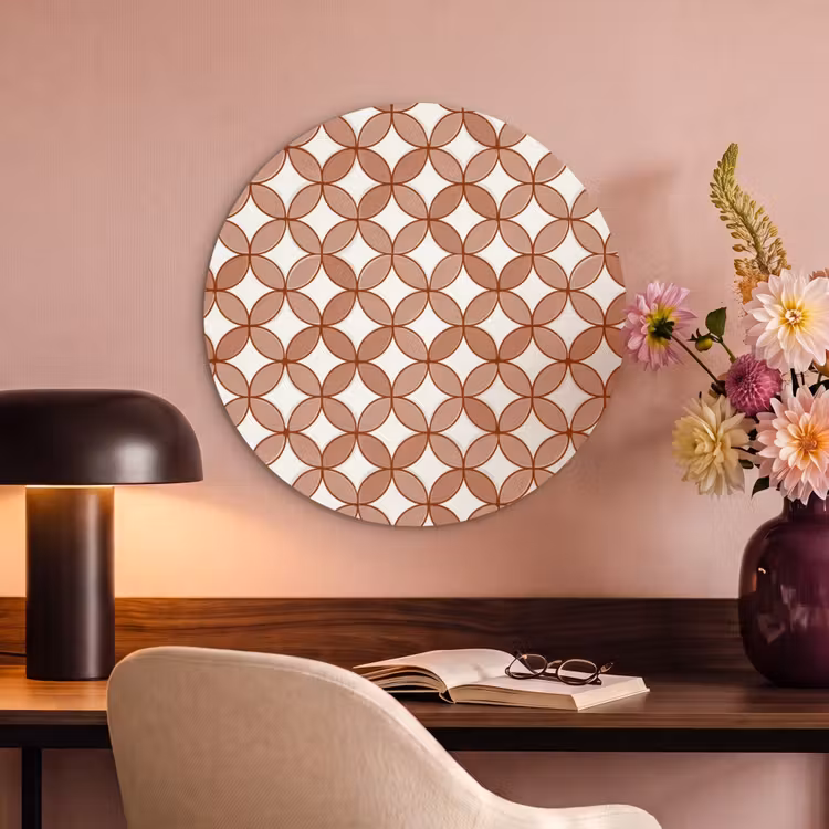 Akoestisch schilderij rond - Geometrisch - Cirkels - Modern - Terracotta — 6