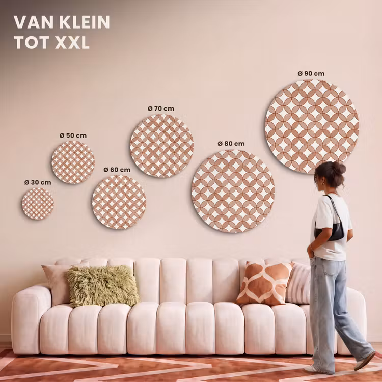 Akoestisch schilderij rond - Geometrisch - Cirkels - Modern - Terracotta — 7
