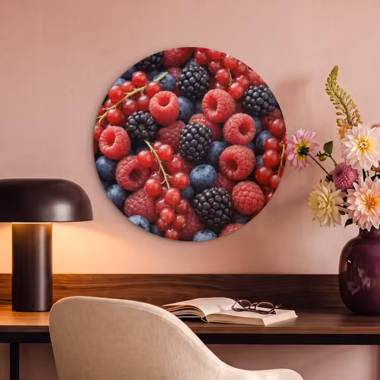 Akoestisch schilderij rond - Bessen - Mix - Vers - Eten - Kleurrijk — 6