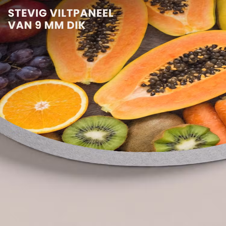 Akoestisch schilderij rond - Eten - Fruit - Groenten - Vers - Kleurrijk — 5