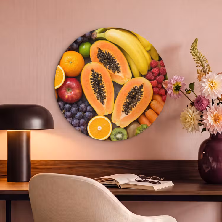 Akoestisch schilderij rond - Eten - Fruit - Groenten - Vers - Kleurrijk — 6