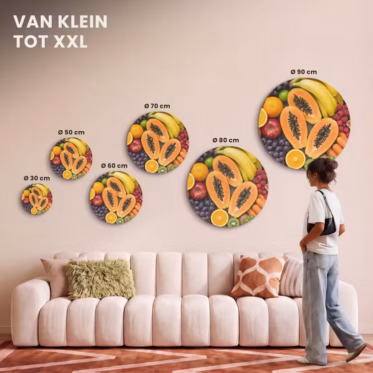Akoestisch schilderij rond - Eten - Fruit - Groenten - Vers - Kleurrijk — 7
