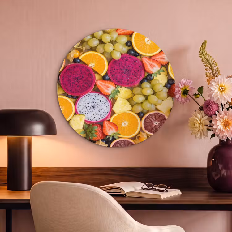 Akoestisch schilderij rond - Fruit - Assortiment - Kleurrijk - Gezondheid — 6