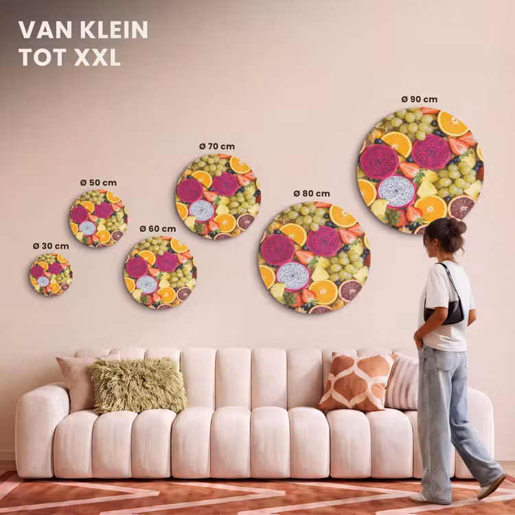 Akoestisch schilderij rond - Fruit - Assortiment - Kleurrijk - Gezondheid — 7