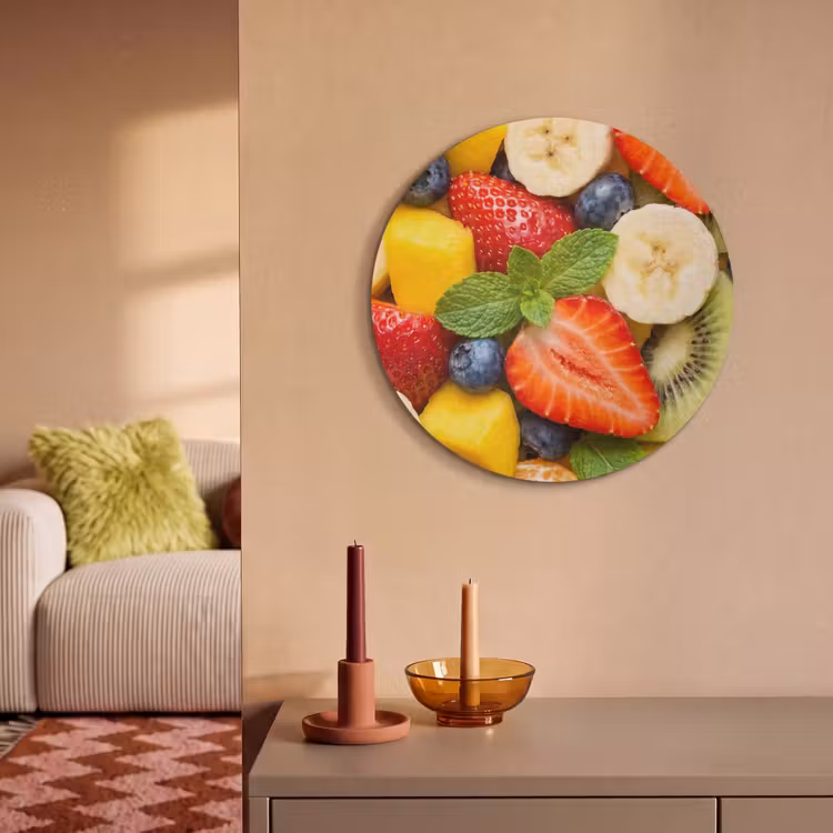 Akoestisch schilderij rond - Fruit - Plakjes - Eten - Kleurrijk — 2