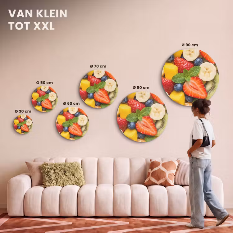 Akoestisch schilderij rond - Fruit - Plakjes - Eten - Kleurrijk — 7