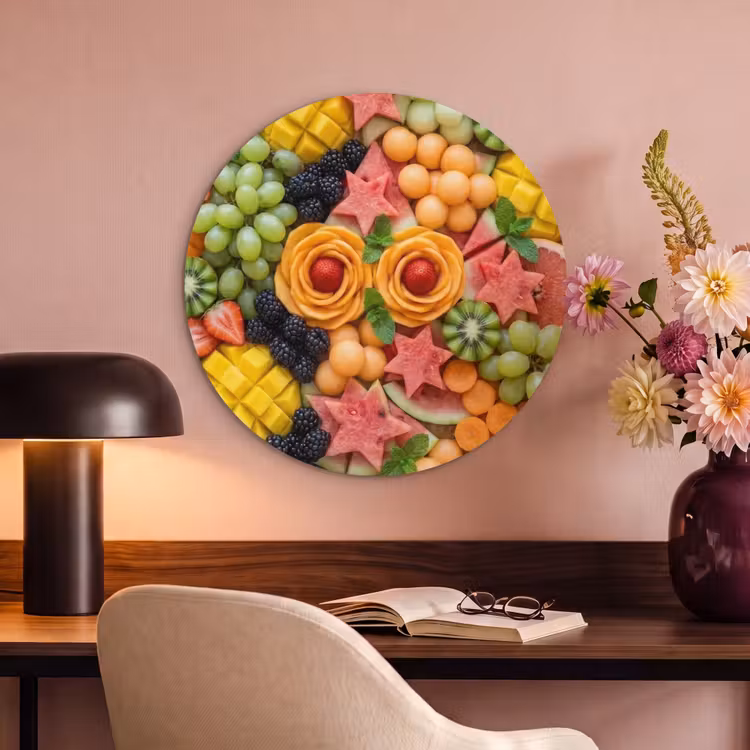 Akoestisch schilderij rond - Fruit - Variatie - Kleurrijk - Vers - Eten — 6
