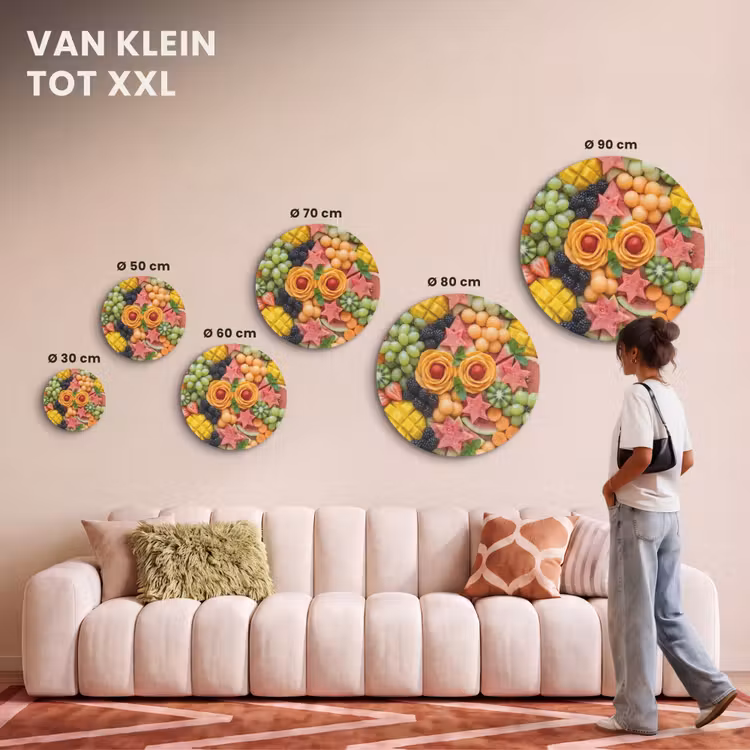 Akoestisch schilderij rond - Fruit - Variatie - Kleurrijk - Vers - Eten — 7