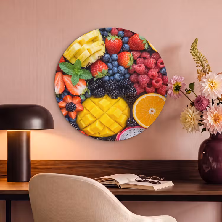Akoestisch schilderij rond - Fruit - Vers - Kleurrijk - Eten — 6