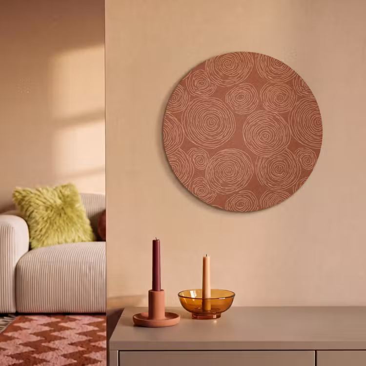 Akoestisch schilderij rond - Cirkels - Abstract - Artistiek - Terracotta — 2