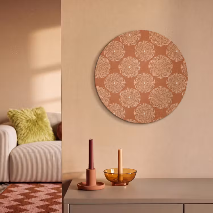Akoestisch schilderij rond - Cirkels - Grafisch - Patroon - Terracotta — 2