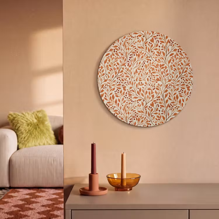 Akoestisch schilderij rond - Bladeren - Botanisch - Terracotta — 2