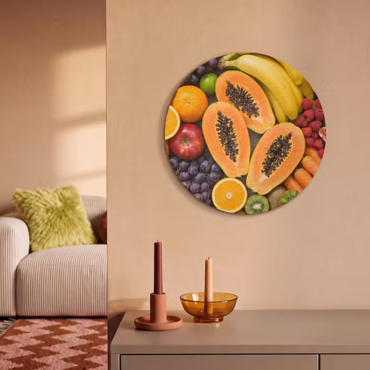 Akoestisch schilderij rond - Eten - Fruit - Groenten - Vers - Kleurrijk — 2