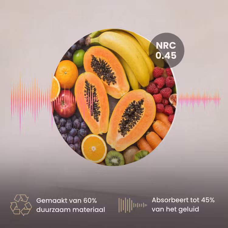 Akoestisch schilderij rond - Eten - Fruit - Groenten - Vers - Kleurrijk — 3