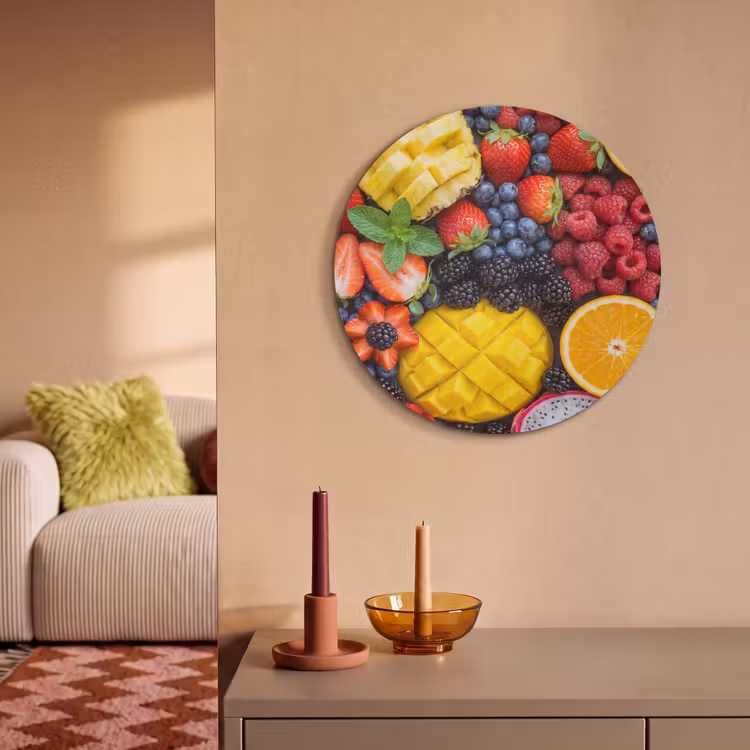 Akoestisch schilderij rond - Fruit - Vers - Kleurrijk - Eten — 2