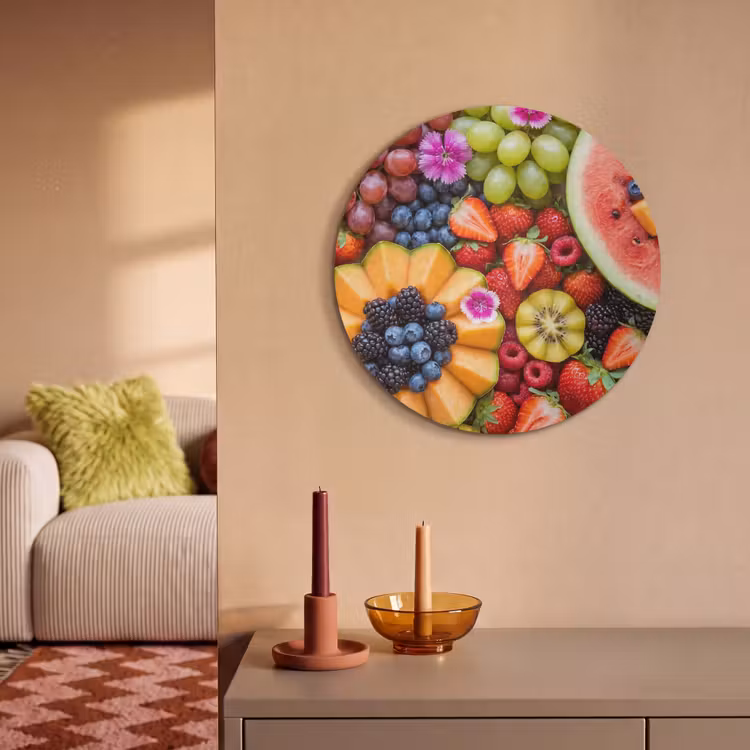 Akoestisch schilderij rond - Fruit - Vers - Variatie - Eten - Kleurrijk — 2