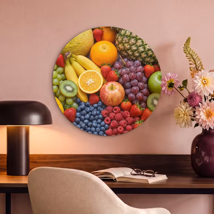 Akoestisch schilderij rond - Eten - Fruit - Vers - Kleurrijk - Voeding — 6