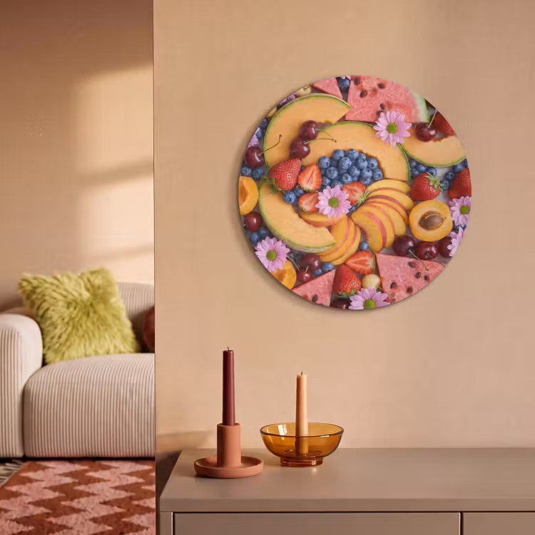 Akoestisch schilderij rond - Eten - Fruit - Zomer - Kleurrijk — 2