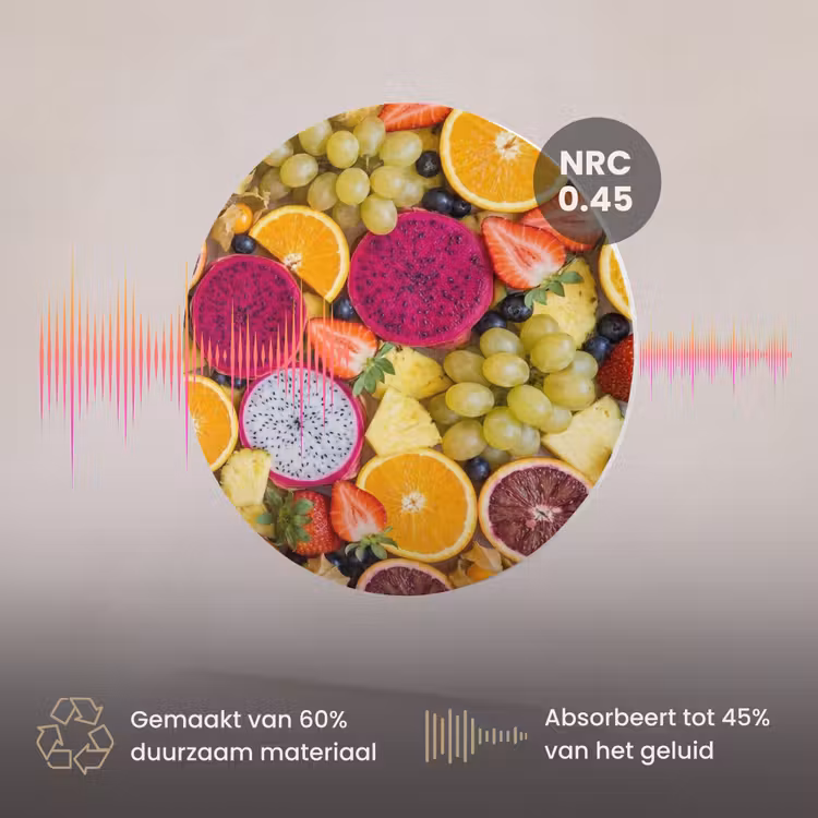 Akoestisch schilderij rond - Fruit - Assortiment - Kleurrijk - Gezondheid — 3