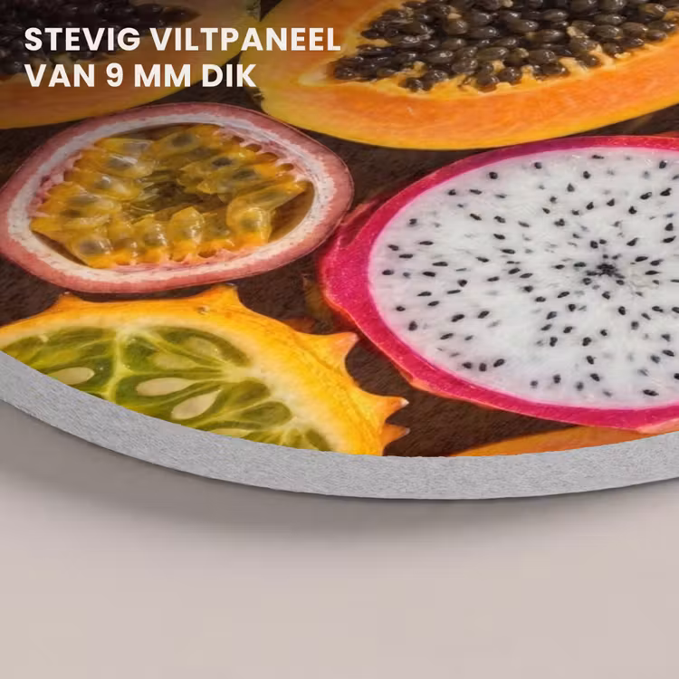 Akoestisch schilderij rond - Fruit - Geopend - Tropisch - Eten - Kleurrijk — 5