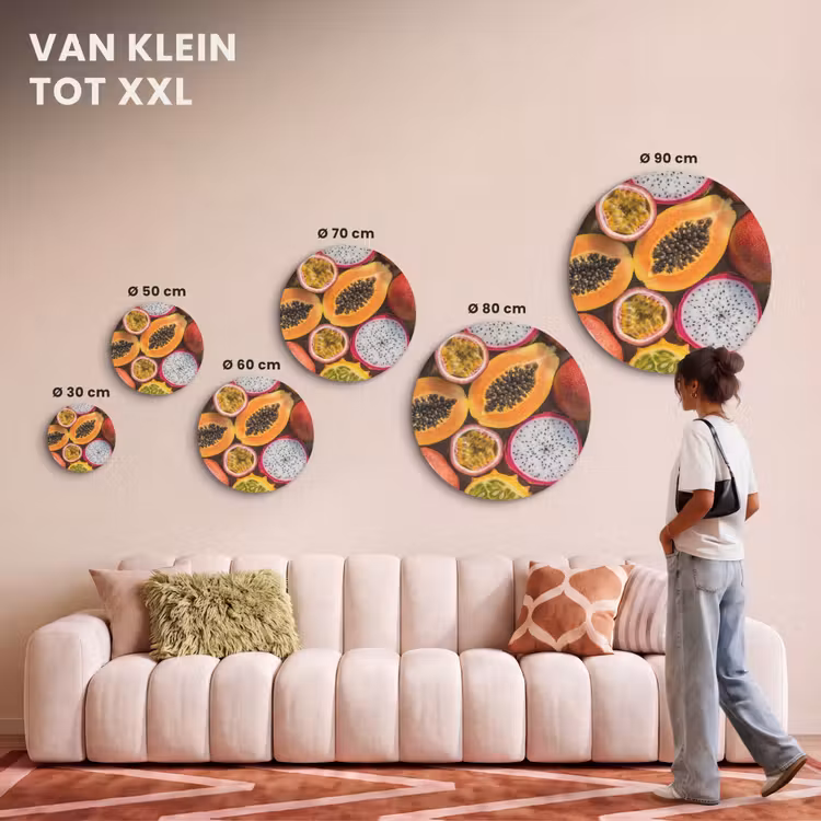 Akoestisch schilderij rond - Fruit - Geopend - Tropisch - Eten - Kleurrijk — 7