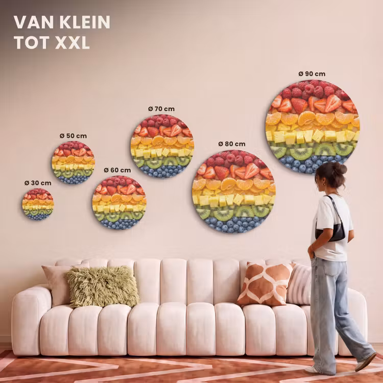 Akoestisch schilderij rond - Fruit - Regenboog - Gezond - Kleurrijk — 7