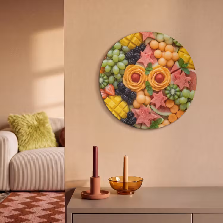 Akoestisch schilderij rond - Fruit - Variatie - Kleurrijk - Vers - Eten — 2