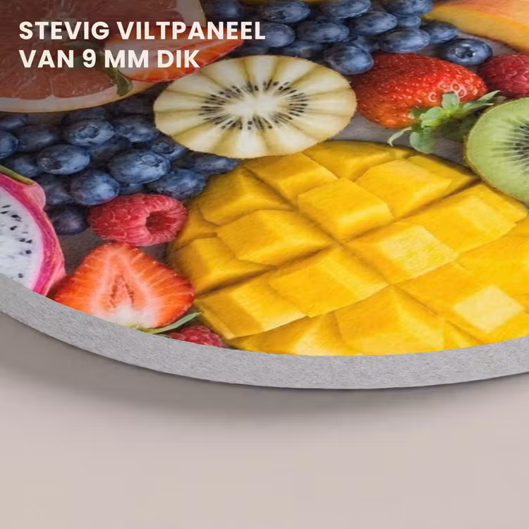 Akoestisch schilderij rond - Fruit - Versneden - Kleurrijk - Eten - Gezond — 5
