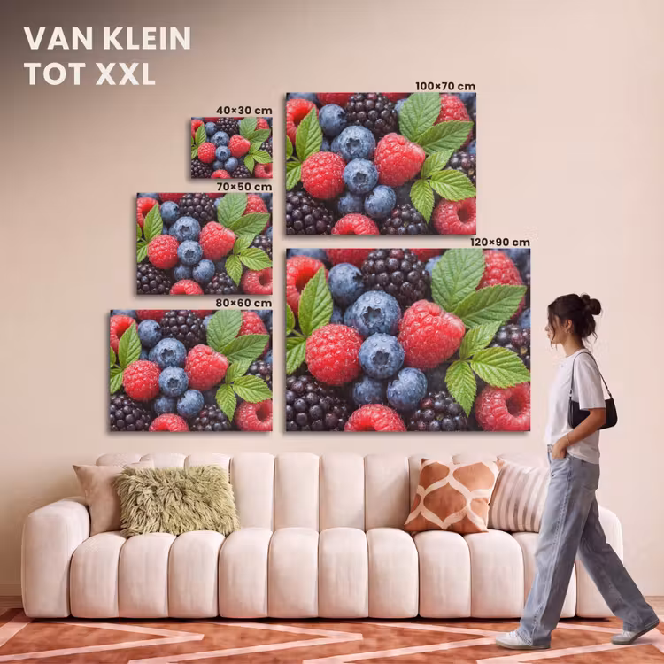 Akoestisch schilderij - Bessen - Vers - Waterdruppels - Kleurrijk - Eten — 7