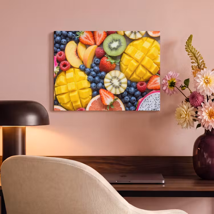 Akoestisch schilderij - Fruit - Versneden - Kleurrijk - Eten - Gezond — 6