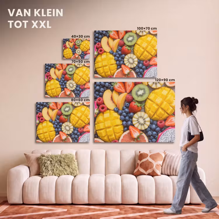 Akoestisch schilderij - Fruit - Versneden - Kleurrijk - Eten - Gezond — 7