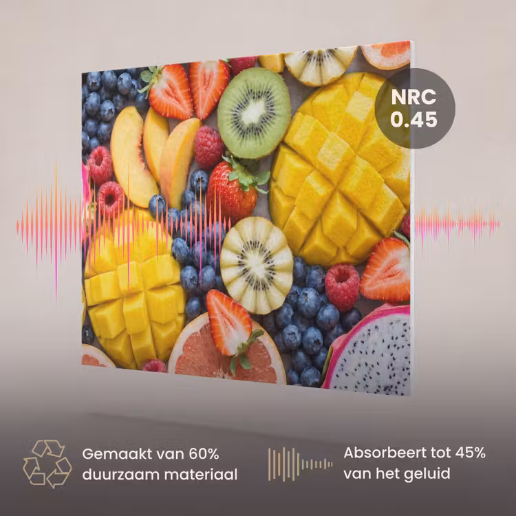 Akoestisch schilderij - Fruit - Versneden - Kleurrijk - Eten - Gezond — 3